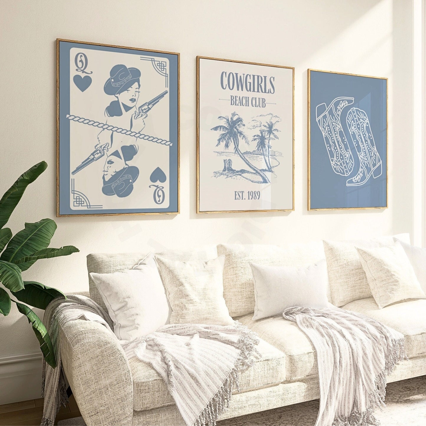 Coastal Blue Granddaughter Digital Prints, Set Of 3