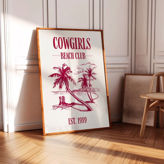 Red Cowgirls Beach Club Digital Prints