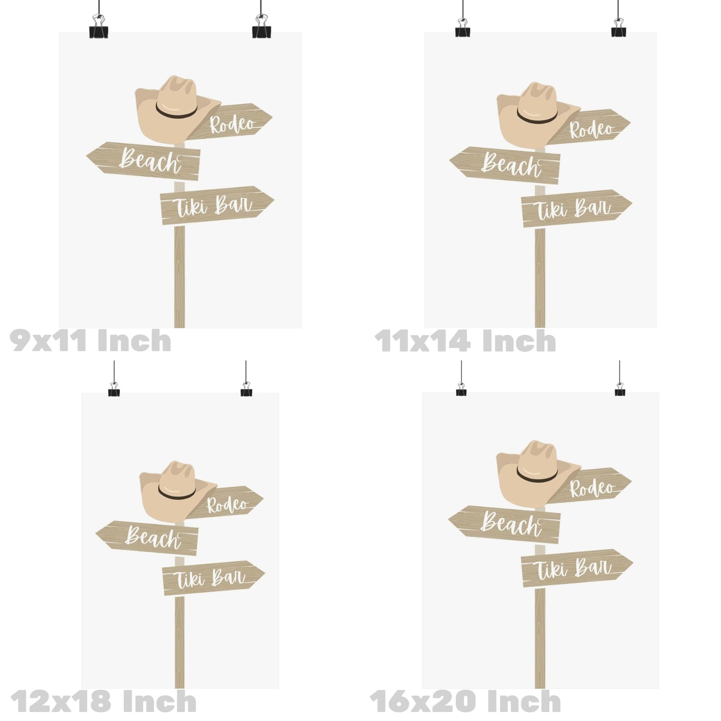 Beige Coastal Cowgirl Beach Sign Poster