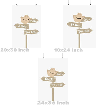 Beige Coastal Cowgirl Beach Sign Poster