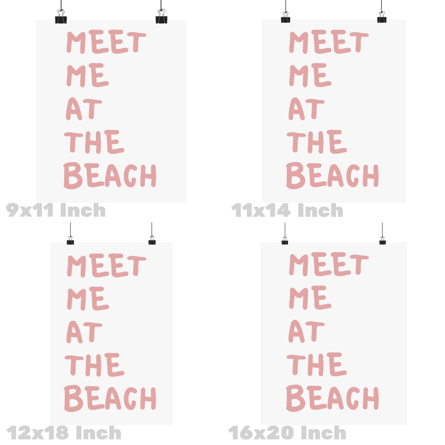 Pink Meet Me At The Beach Poster