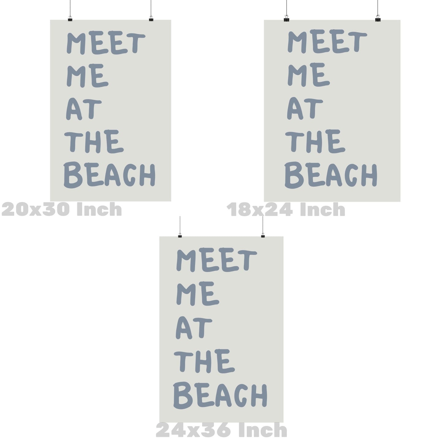 Coastal Blue Meet Me At the Beach Poster