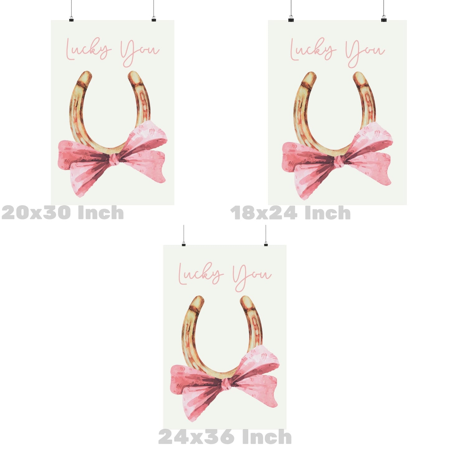 Lucky You Horseshoe With Bow Poster