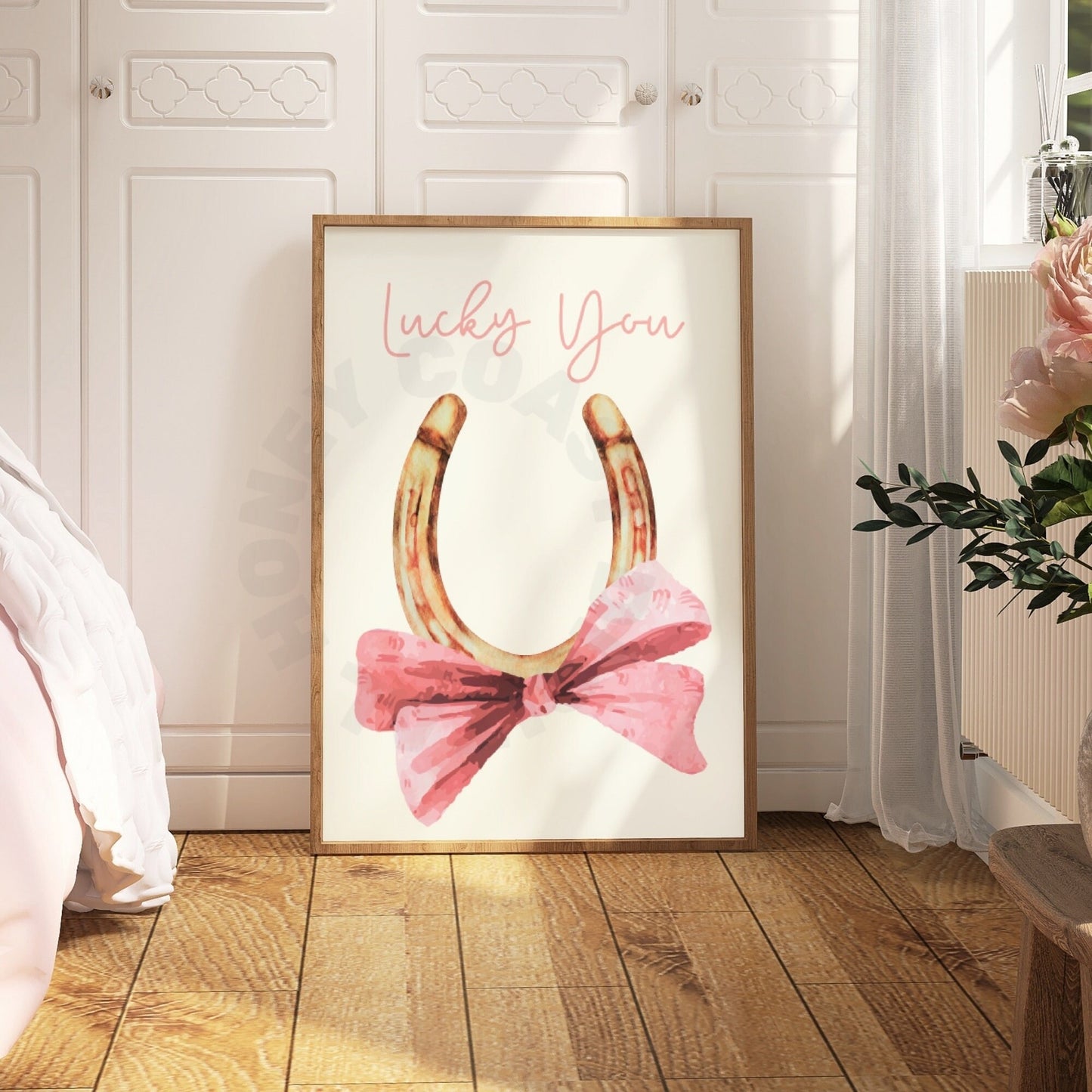 Lucky You Horseshoe With Bow Poster