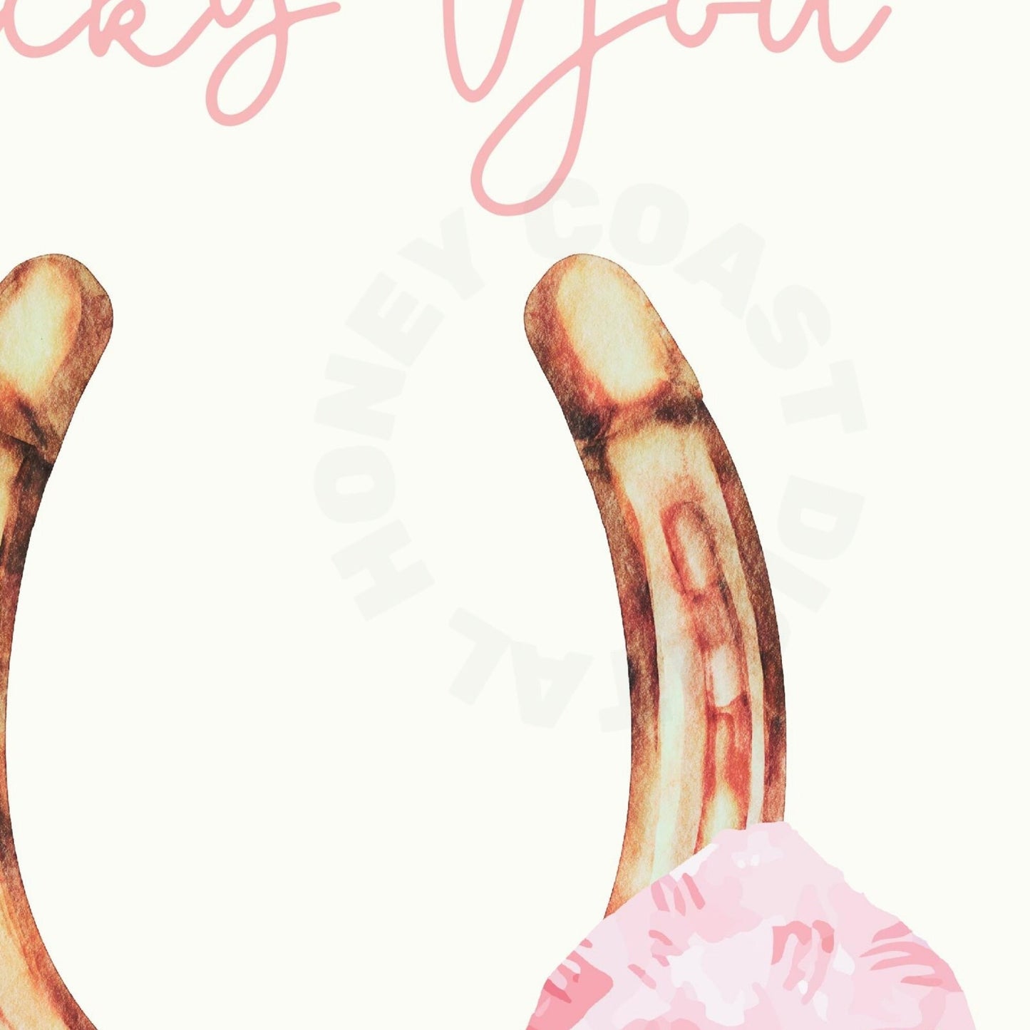 Lucky You Horseshoe With Bow Poster