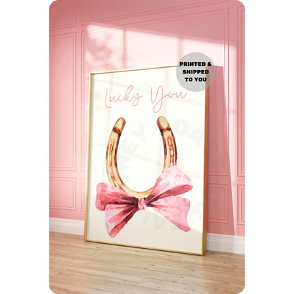 Lucky You Horseshoe With Bow Poster