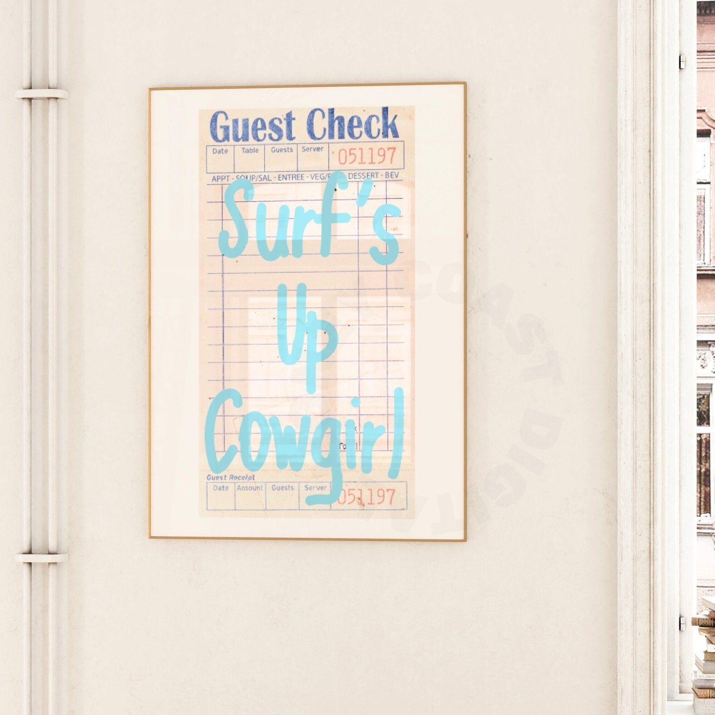 Surf's Up Cowgirl Guest Check Poster