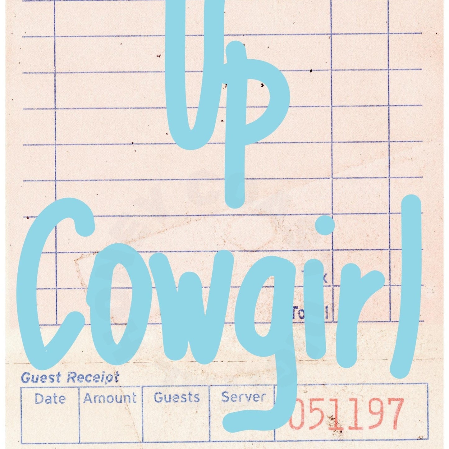 Surf's Up Cowgirl Guest Check Poster