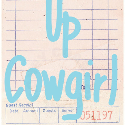 Surf's Up Cowgirl Guest Check Poster