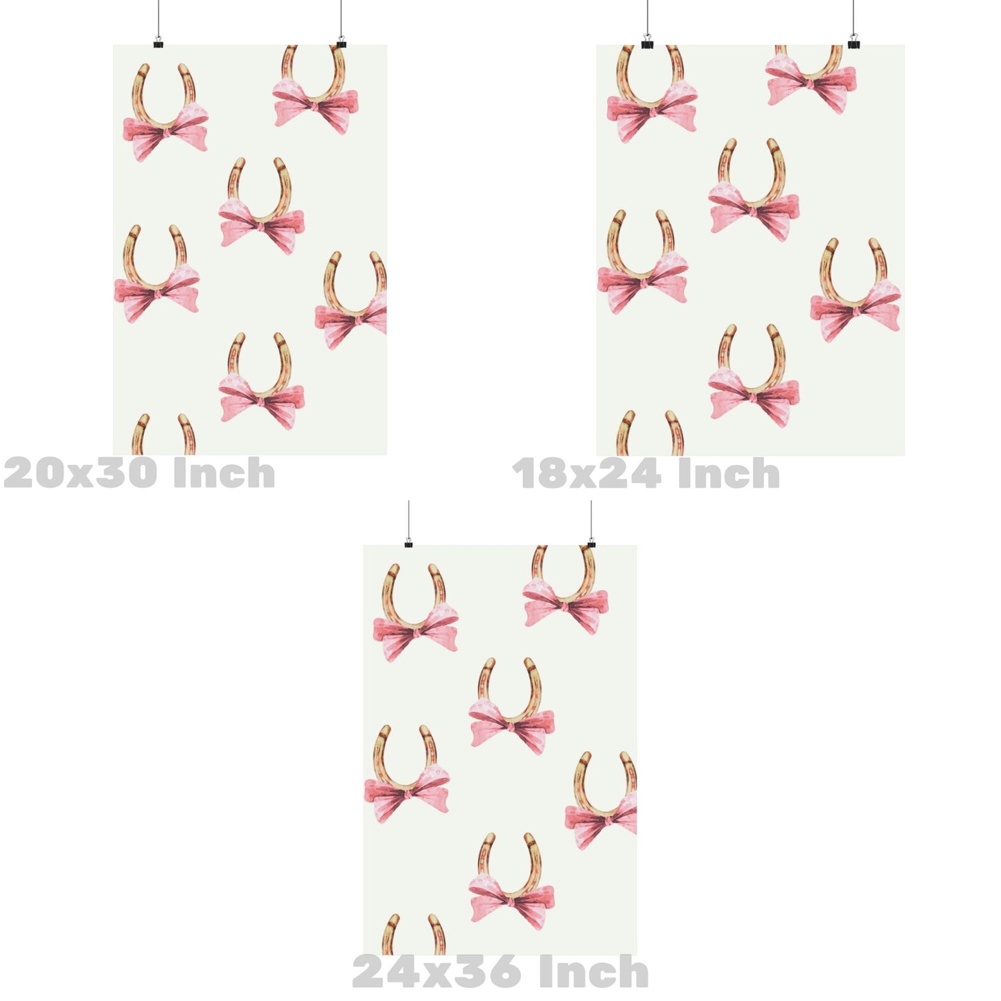 Horseshoes With Pink Bows Poster