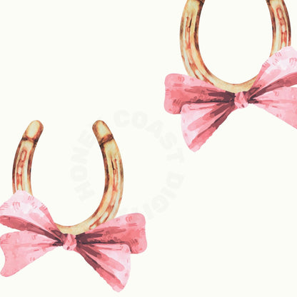 Horseshoes With Pink Bows Poster