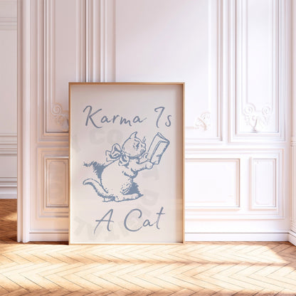 Coastal Blue Karma Is A Cat Poster