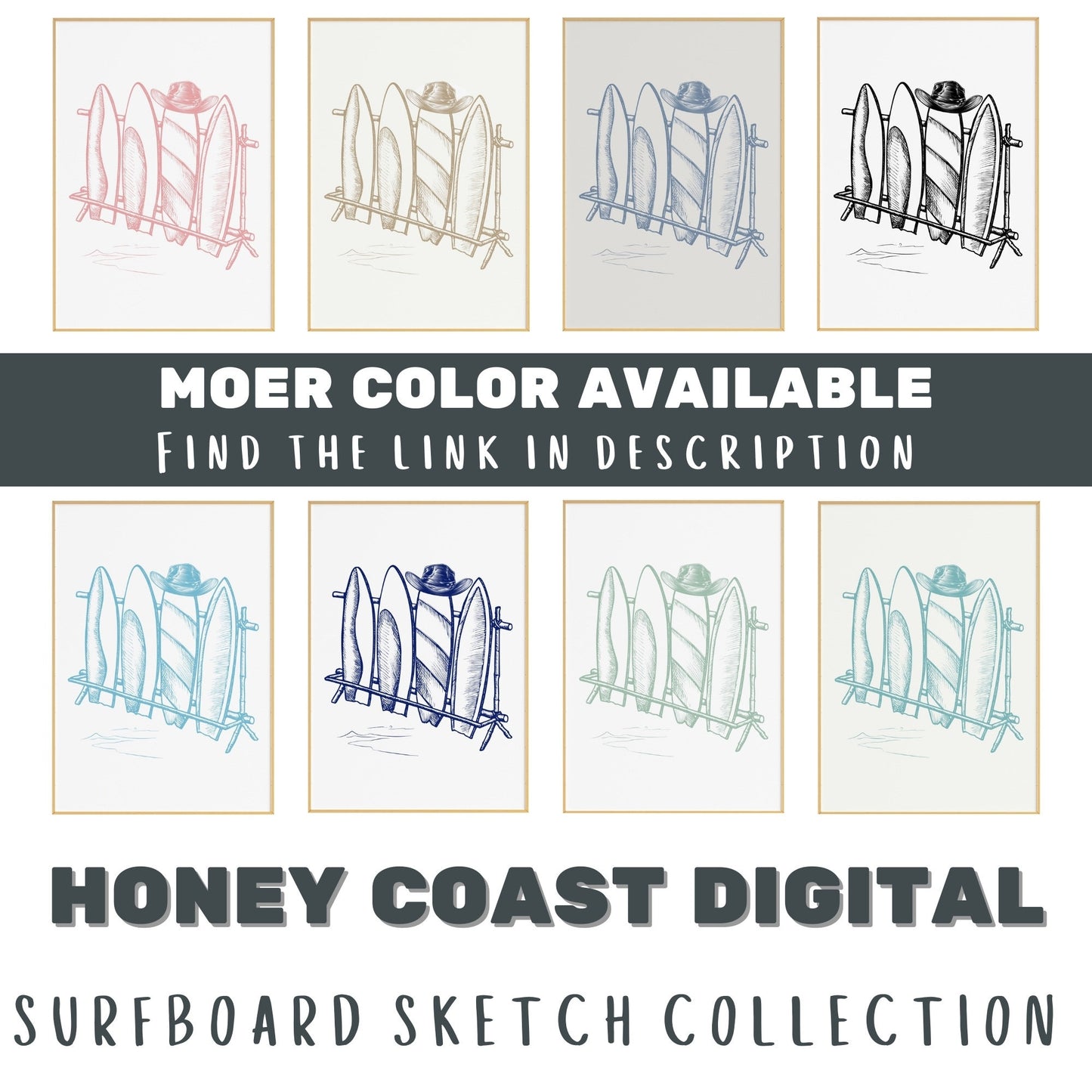 Monotone Surfboards & Cowboy Hat Digital Prints