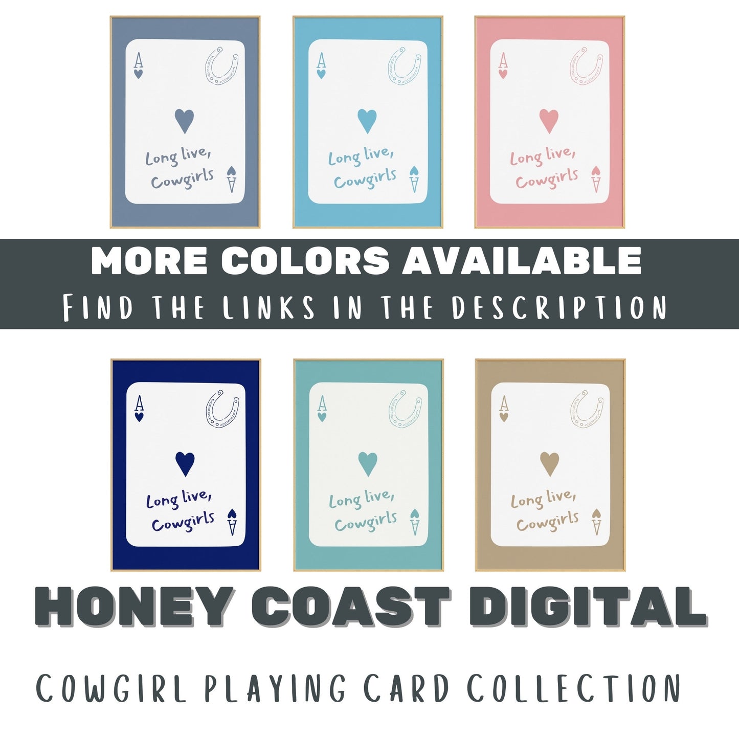 Seafoam Coastal Cowgirl  Playing Card Digital Prints