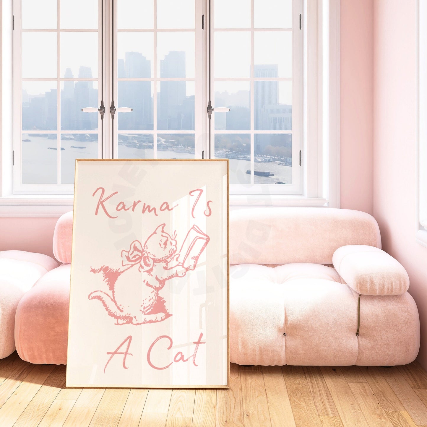 Pink Karma Is A Cat Digital Print