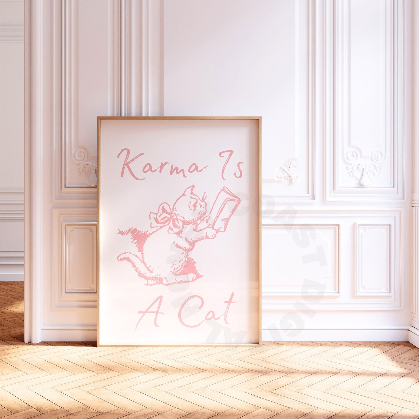 Pink Karma Is A Cat Digital Print