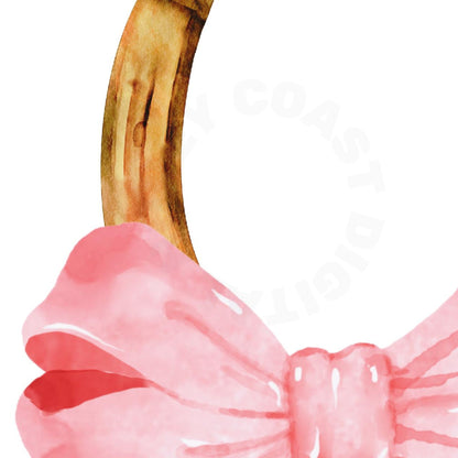 Lucky You Horseshoe With Pink Hair Bow Digital Prints