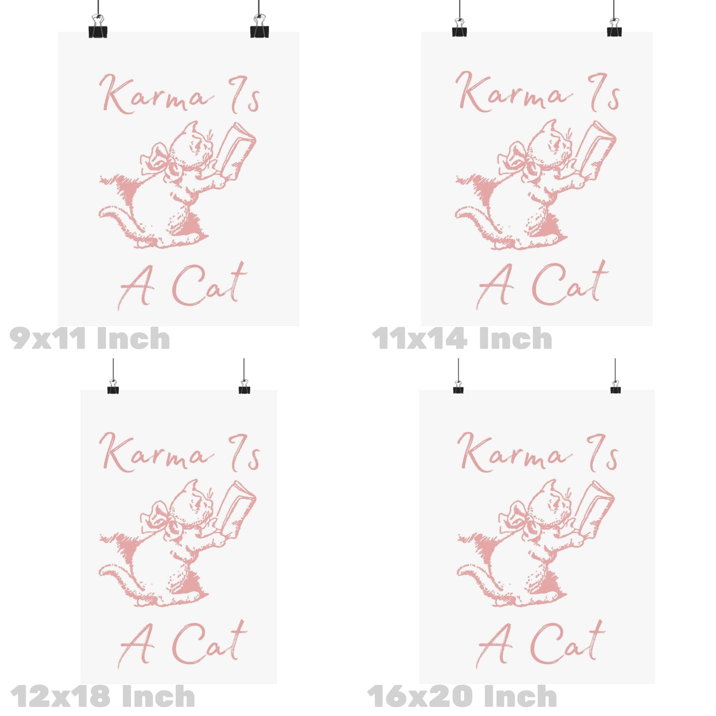 Pink Karma Is A Cat Poster