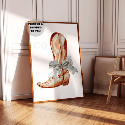 Rustic Hair Bow & Boot Poster