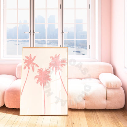 Pink Palm Trees Digital Prints