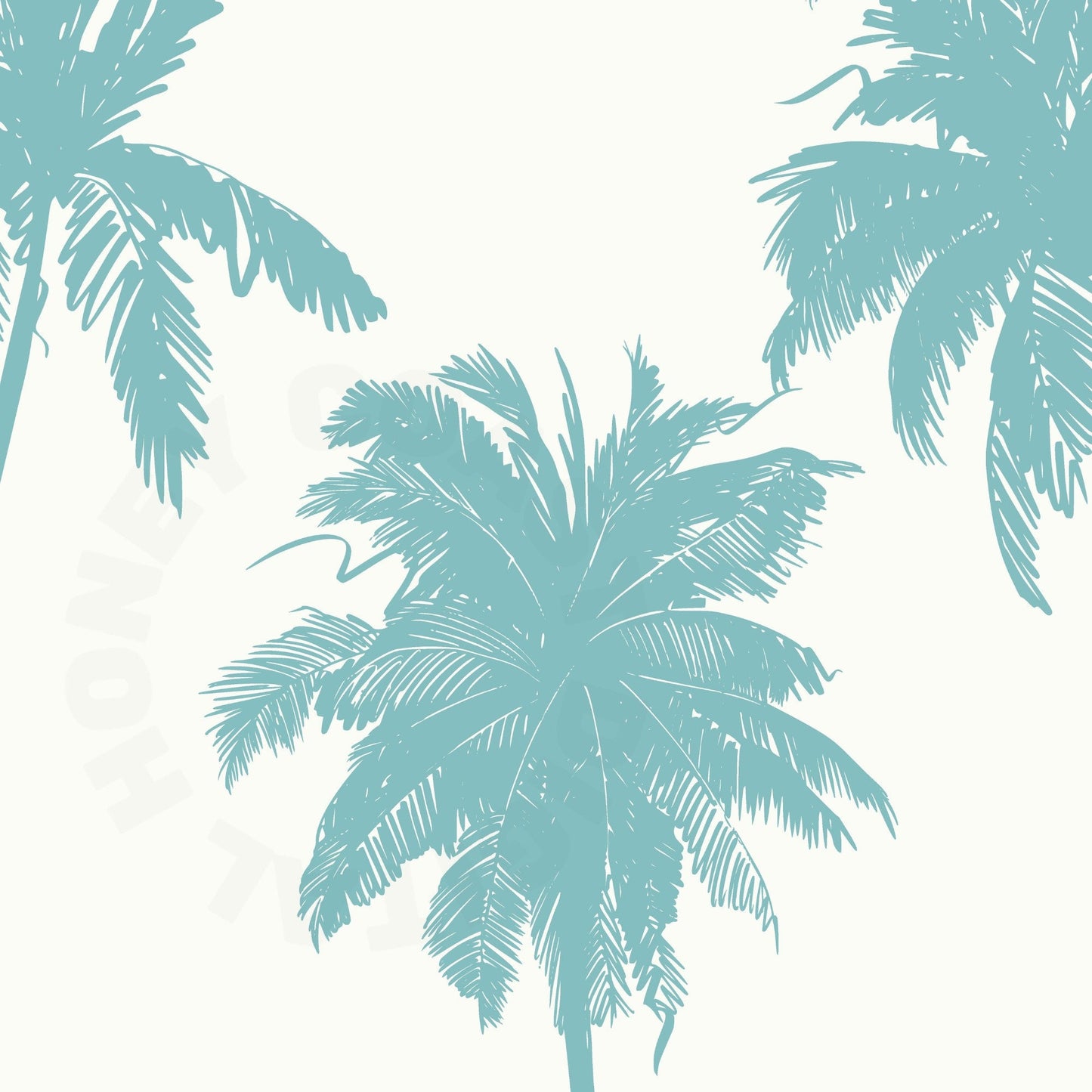 Seafoam Palm Trees Digital Prints