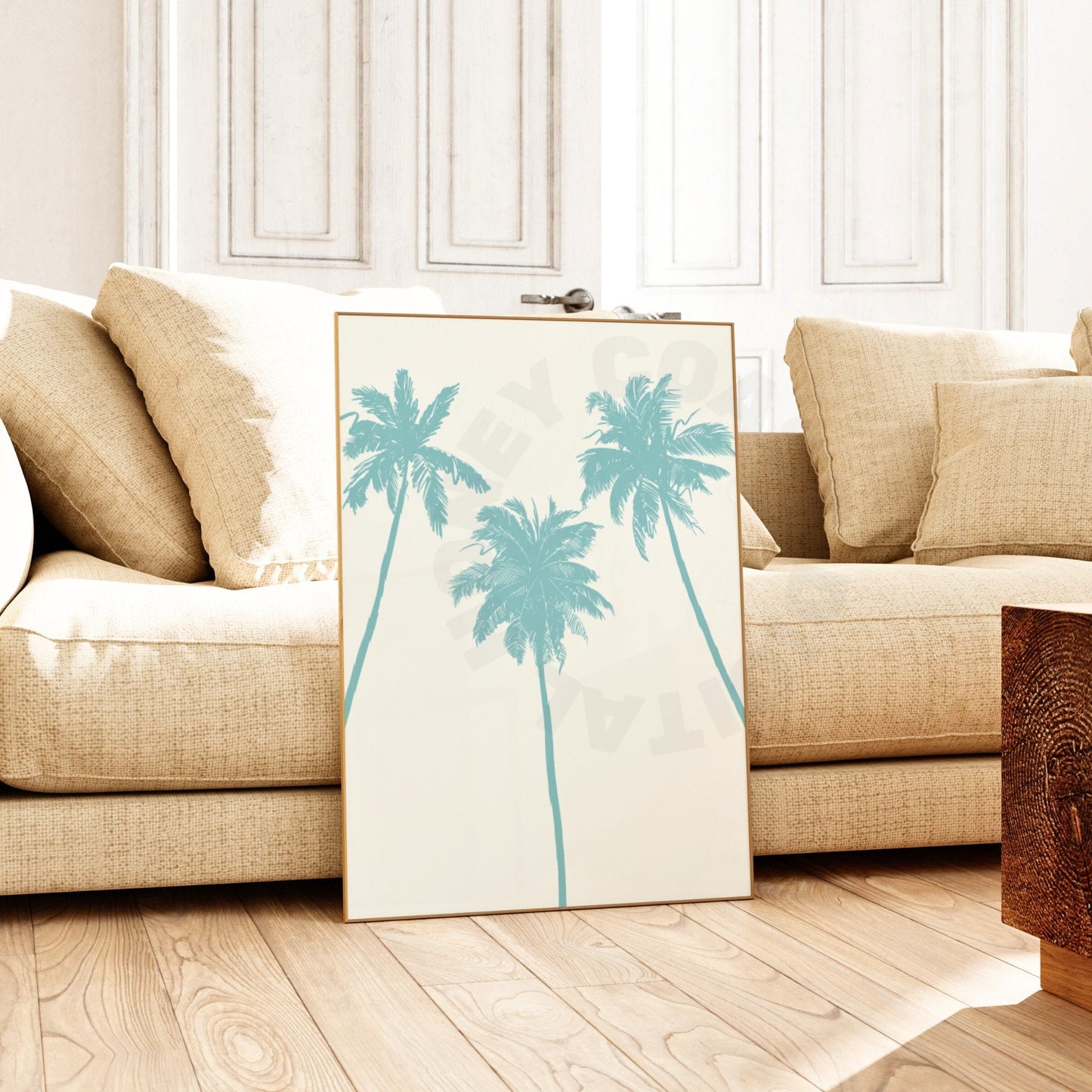 Seafoam Palm Trees Digital Prints