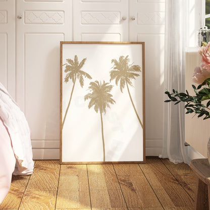 Beige Palm Trees Digital Prints