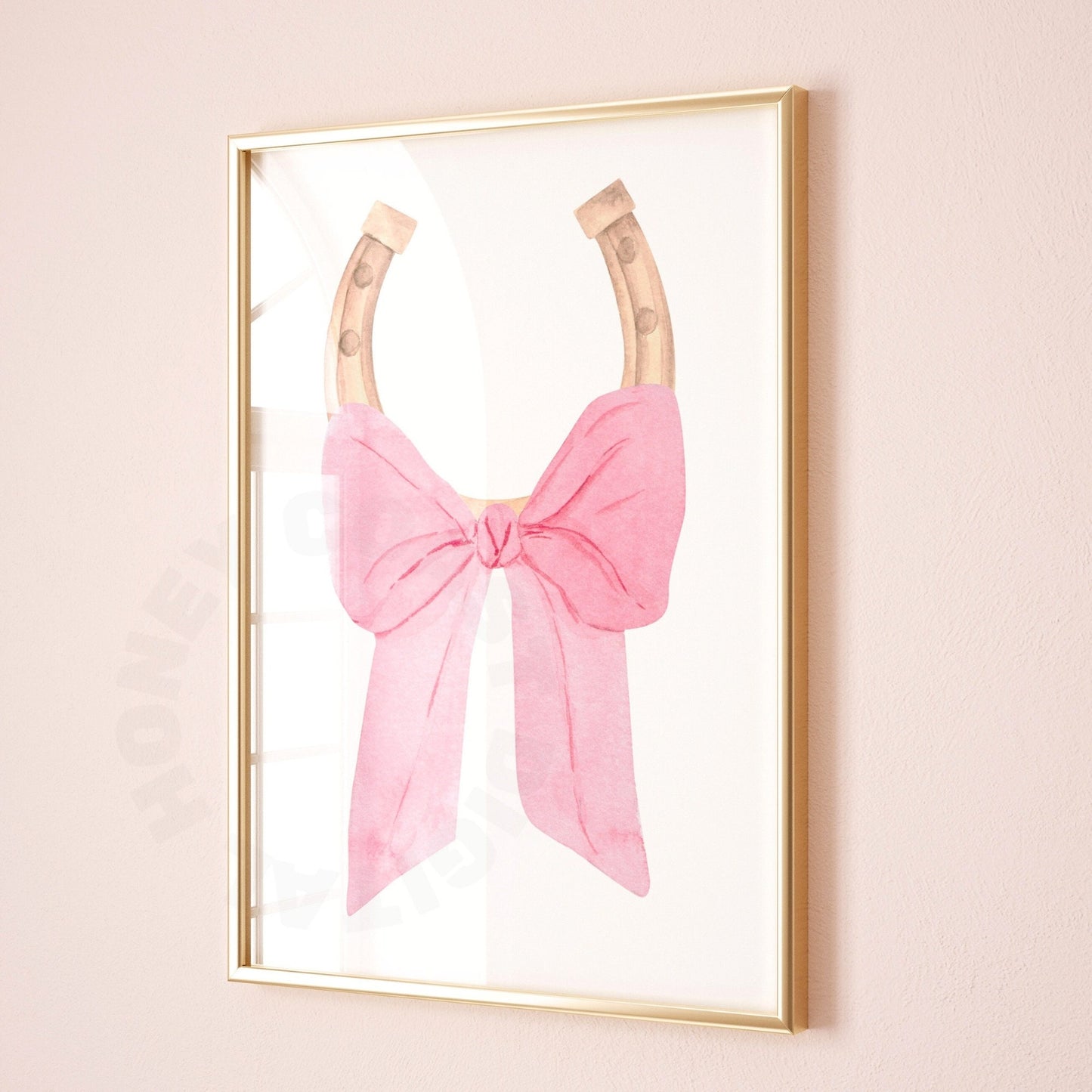 Pink Hair Bow And Horseshoe Poster