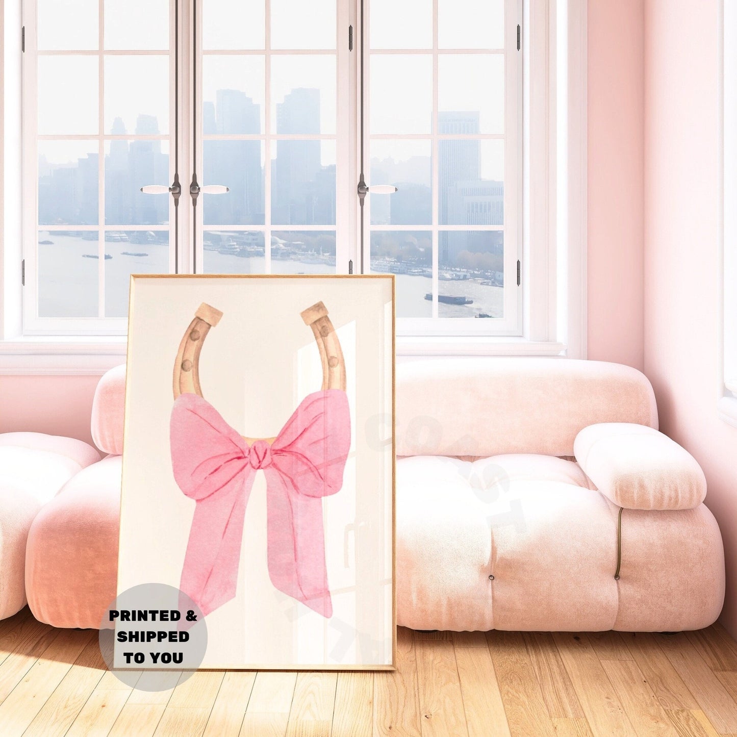 Pink Hair Bow And Horseshoe Poster