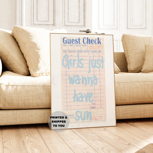 Girls Just Wanna Have Sun Guest Check Poster