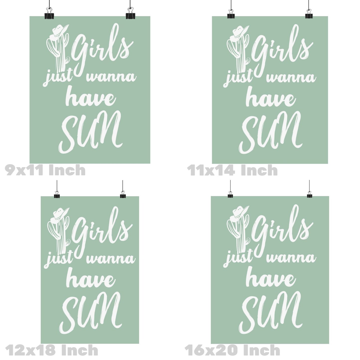 Sage Green Girls Just Wanna Have Sun Poster