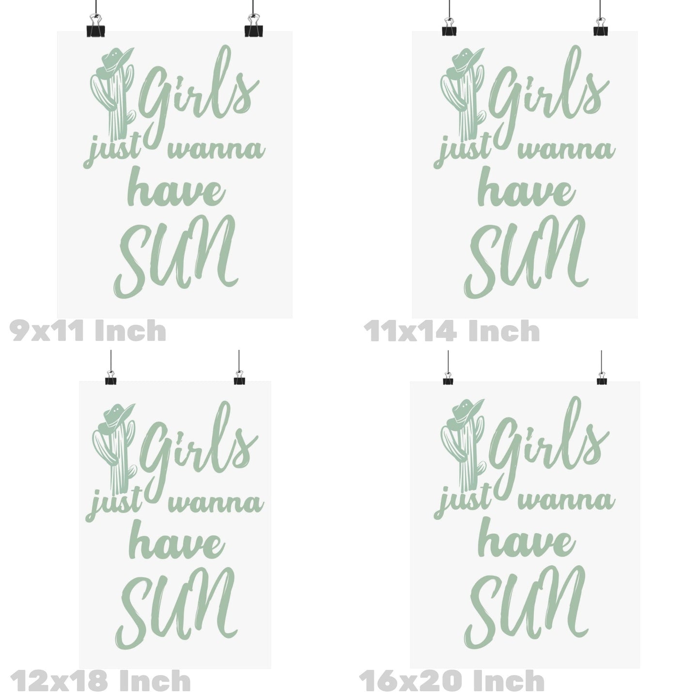 Sage Green Girls Just Wanna Have Sun Poster