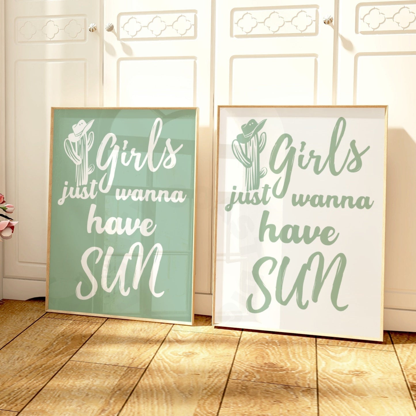 Sage Green Girls Just Wanna Have Sun Poster