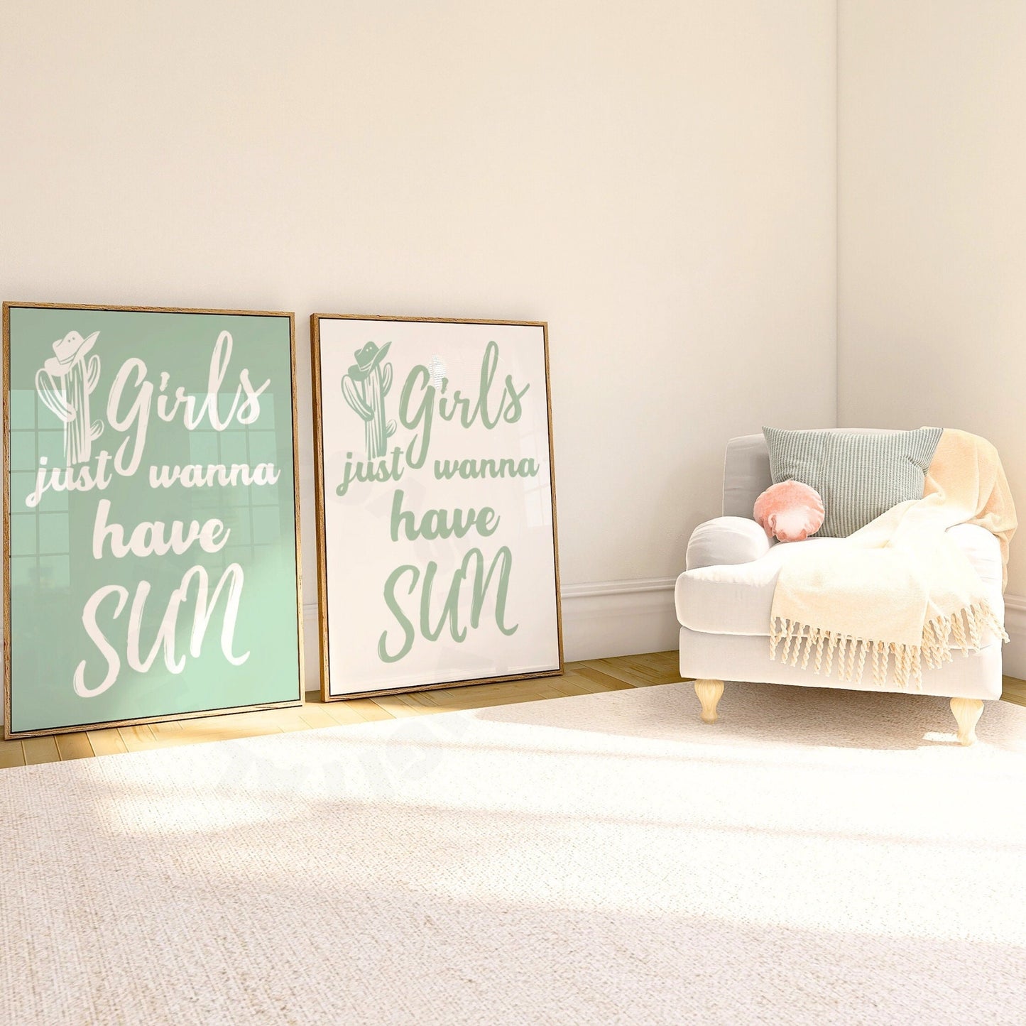 Sage Green Girls Just Wanna Have Sun Poster