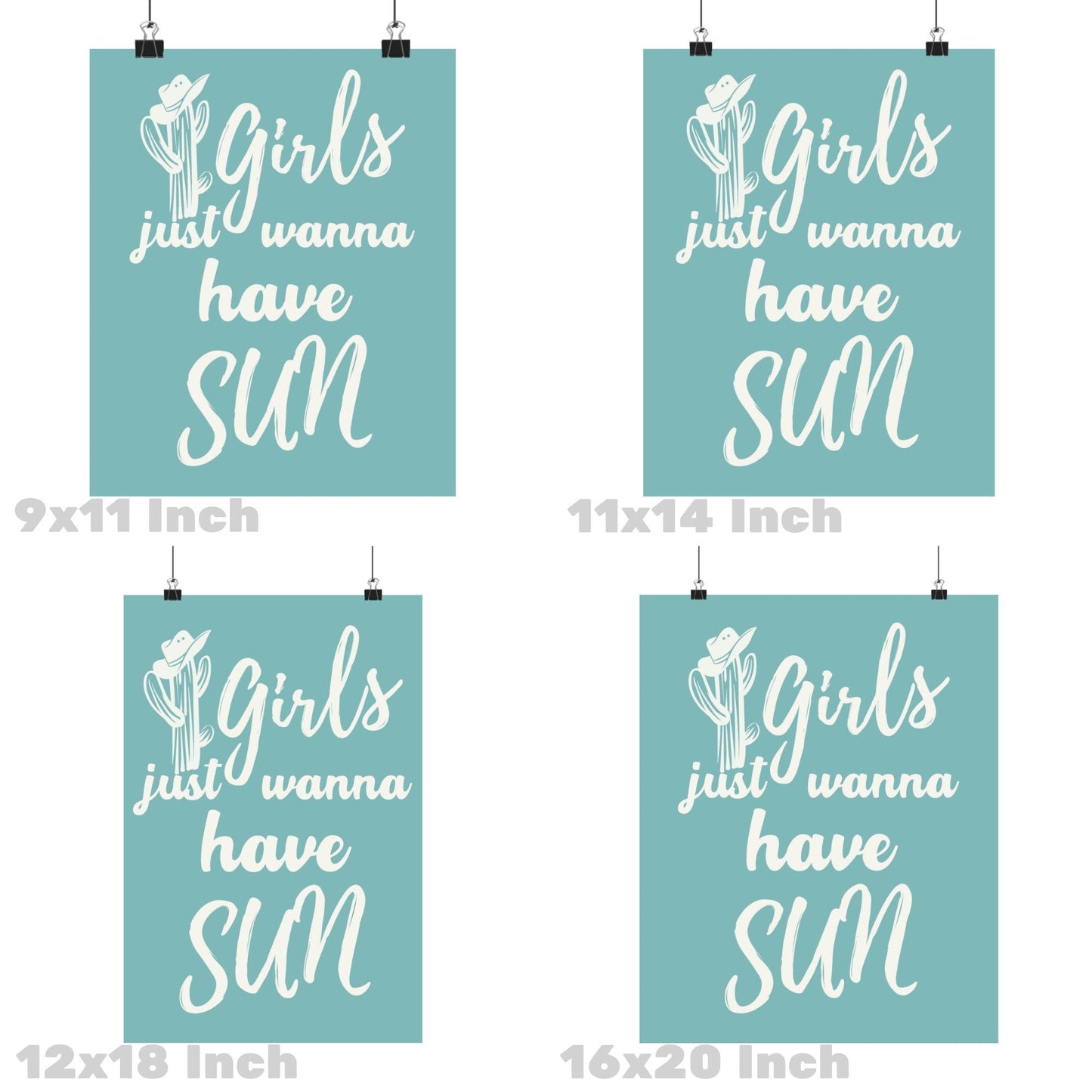 Seafoam Girls Just Wanna Have Sun Poster