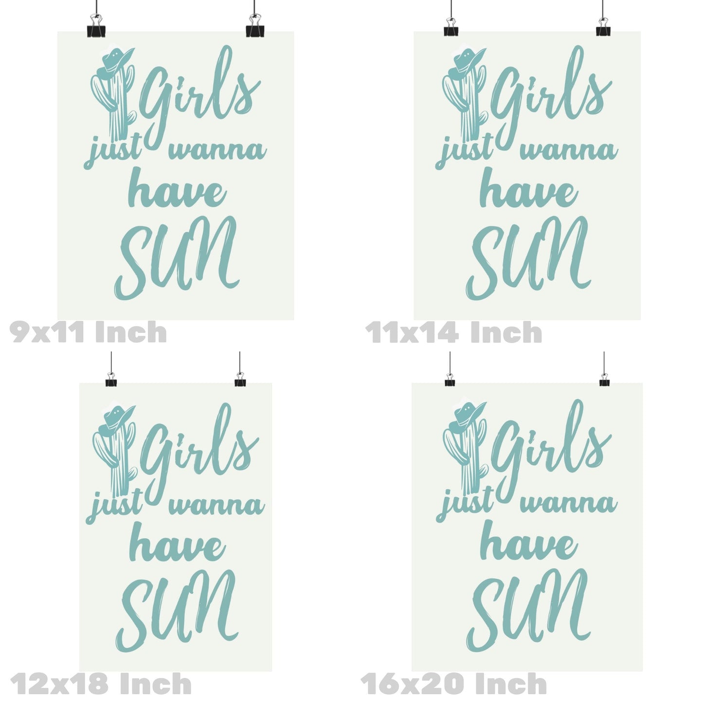 Seafoam Girls Just Wanna Have Sun Poster