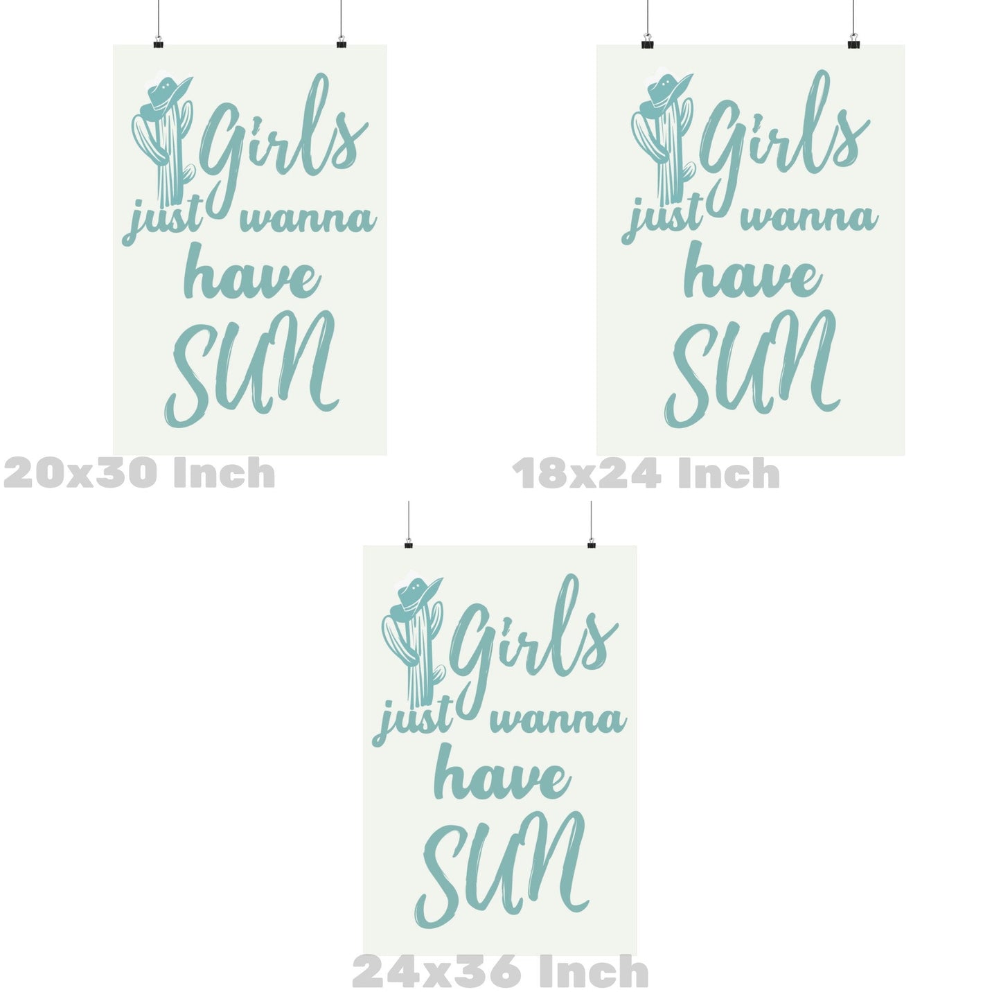 Seafoam Girls Just Wanna Have Sun Poster