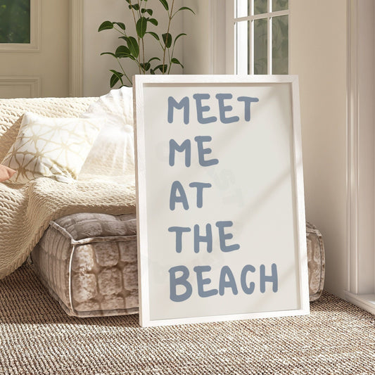 Coastal Blue Meet Me At the Beach Digital Prints