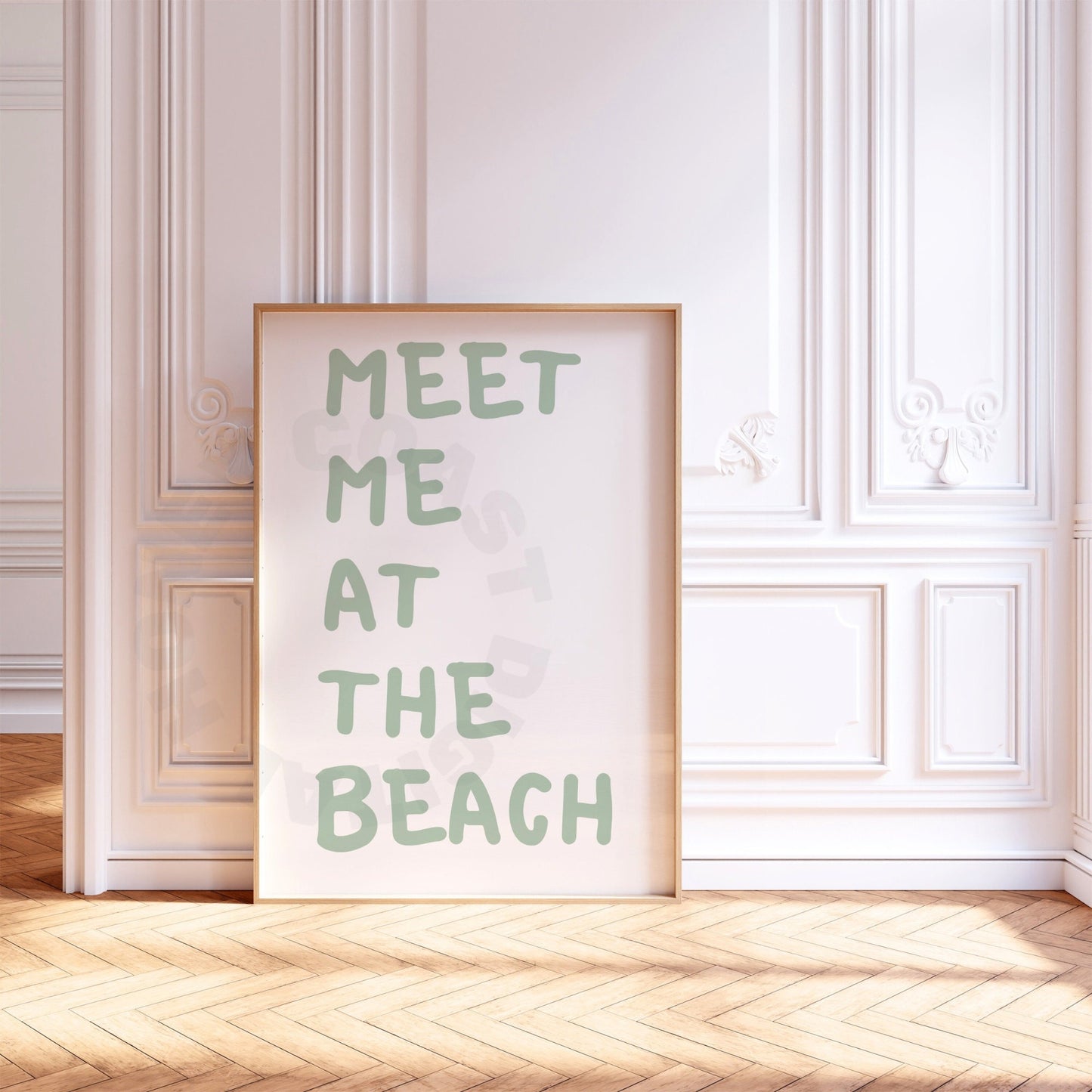 Sage Green Meet Me At the Beach Digital Prints