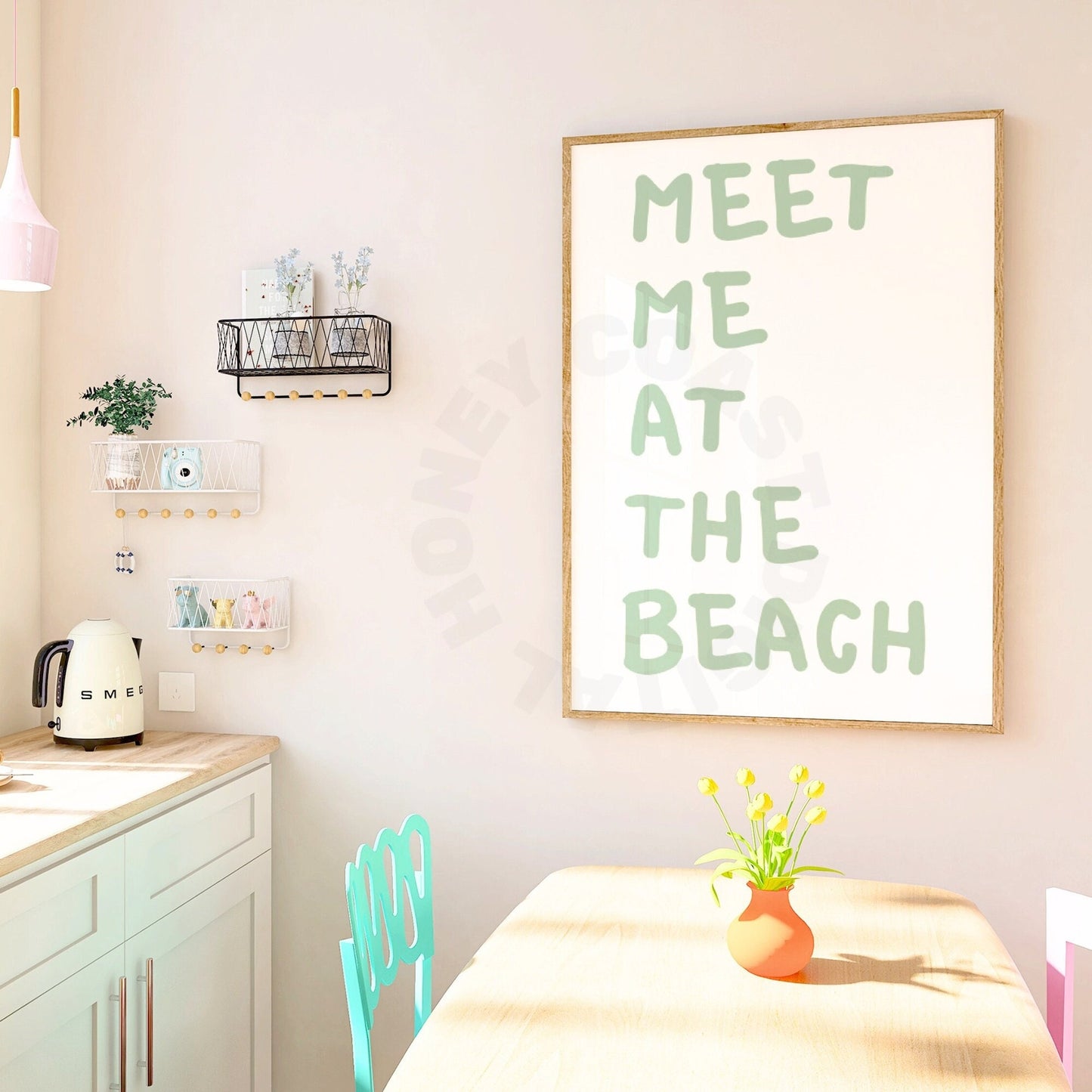 Sage Green Meet Me At the Beach Digital Prints