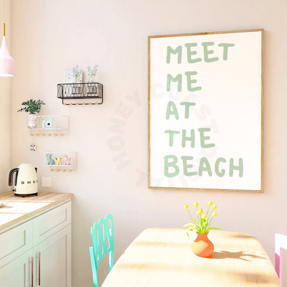 Sage Green Meet Me At the Beach Digital Prints