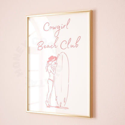 Pink Coastal Cowgirl Beach Club Digital Prints