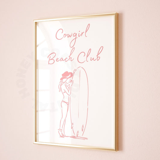 Pink Coastal Cowgirl Beach Club Digital Prints