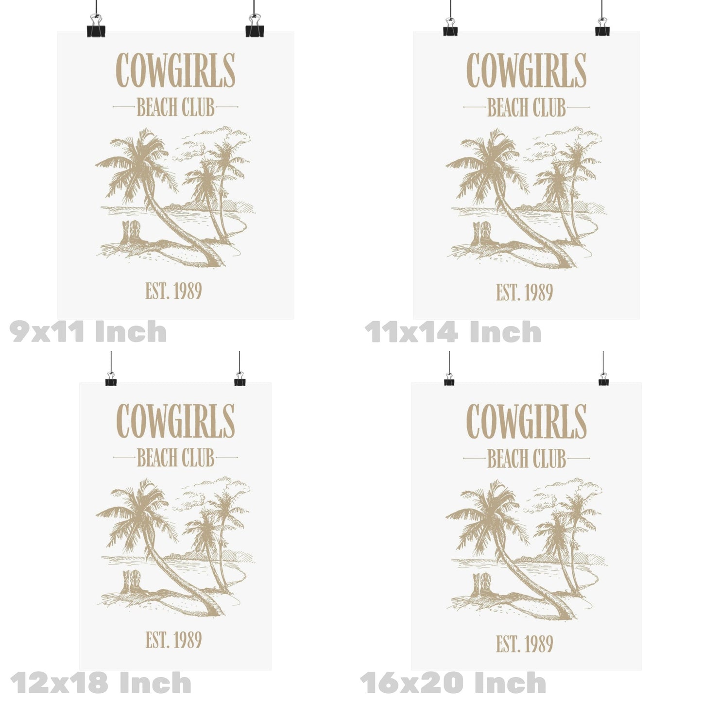 Beige Cowgirls Beach Club Poster