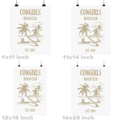 Beige Cowgirls Beach Club Poster