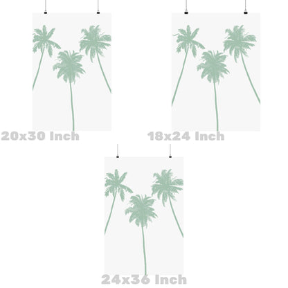 Sage Green Palm Trees Poster