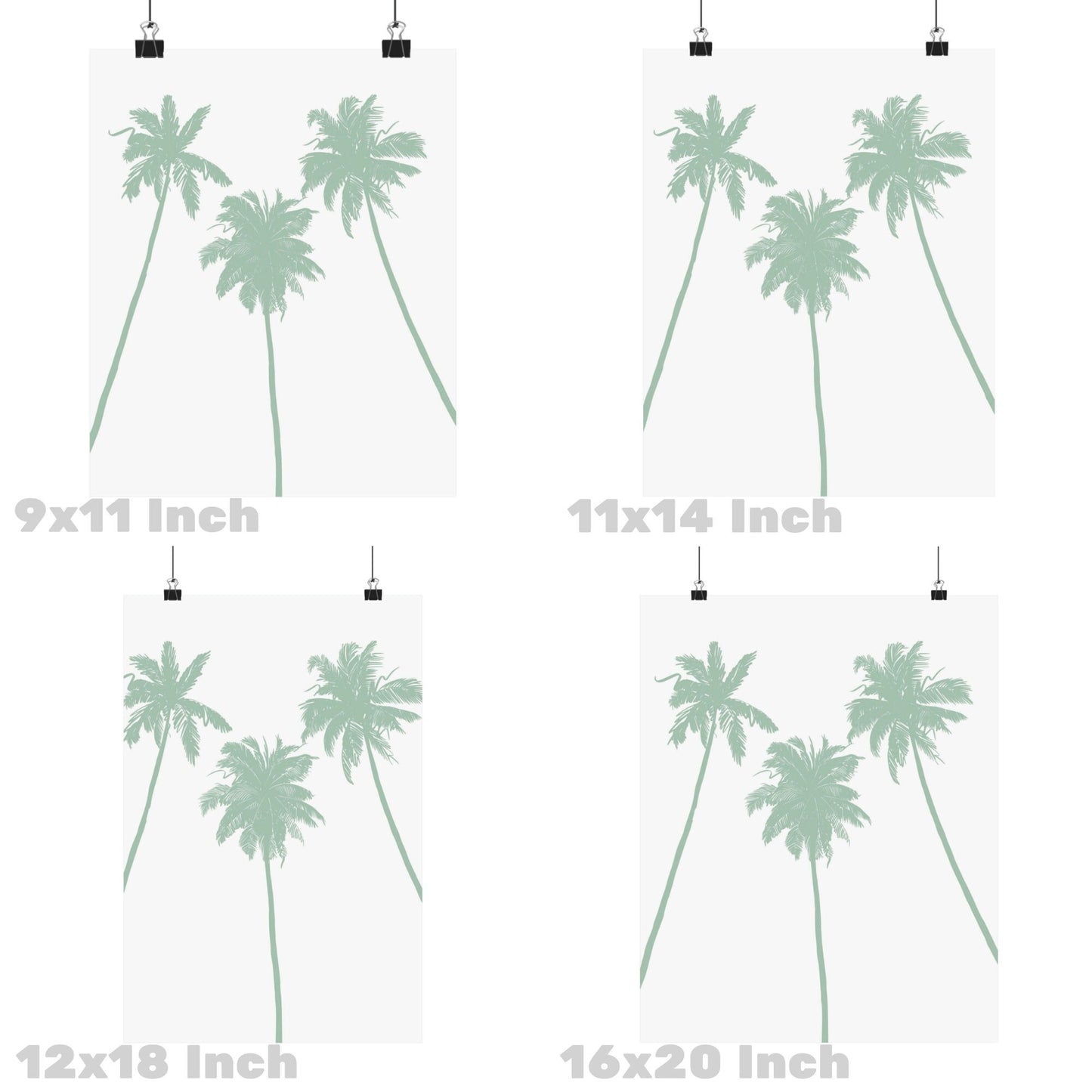 Sage Green Palm Trees Poster