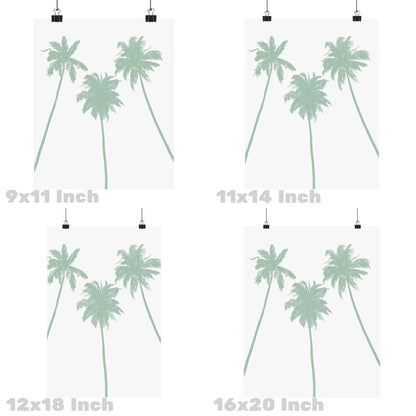 Sage Green Palm Trees Poster