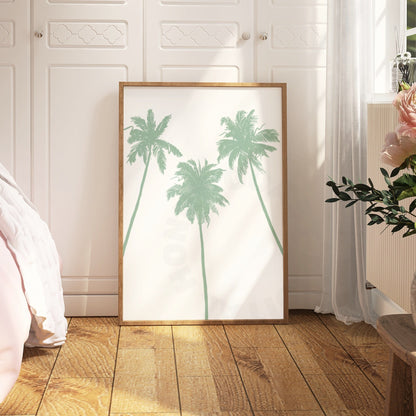 Sage Green Palm Trees Poster