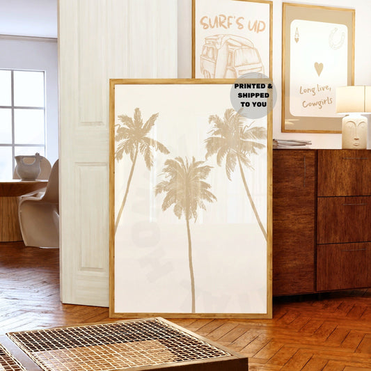 Beige Palm Trees Poster